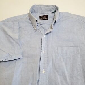 Gitman Bros Redwood Ross Button Down Shirt Short Sleeve Mens ~Medium Blue